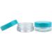 150 Clear 3G/3ML Round Jars with Teal Blue Lids Perfect for Scrubs Oils Creams & More | BPA Free | International Shipping Available - Buy Online on GoSupps.com