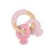 Kikkaboo Teething Ring Keychain - Silicone & Beech Wood Teething Aid Grasping Toy in Pink - Perfect for Infants | Shop Now! - Buy Online on GoSupps.com