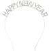 minkissy HAPPY NEW YEAR Headband 2024 rhinestone Headpieces NYE Headwear Christmas Holiday Party Hair Accessory for Women Silver