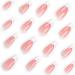 Buy White French Tip Press on Nails - Medium Almond Pearl Glossy Design 24Pcs | Nude Pink Fake Nails for Women & Girls | Perfect for Acrylic Nail Art & Manicure Supplies - Buy Online on GoSupps.com