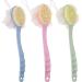 Bath Body Brush With Long Handle  2 IN 1 Shower Bath Mesh Sponge Loofah And Bristles Bath Back Scrubber For Skin Exfoliating Massage Spa