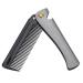 Beard Comb Folding Pocket Moustache Shaping Comb Stainless Steel Round Comb Teeth Beard Comb(Black acetate + stainless steel plating)
