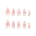 RikView Medium Press on Nails - Pink Almond Nails with 3D Flowers & Butterflies | Glossy Finish | 24 PCs Set - Buy Online on GoSupps.com