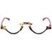 Abetos reading glasses Halfbrand women men anti blue light retro fashion half moon semi -frame reading aid Seat help spring hinge fledier floral filter computer glasses with starch tortoise & red 3.0 x