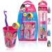 (barbiegirls Deluxe Kit) - Premium Kids Girls Boys Children Friendly Designed Happy Brushing Time BarbieGirls Soft Bristle Toothbrush Kit Manual Toothbrush Cover Cap Rinsing Cup Extra Brushes