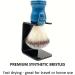 Parker Safety Razor Synthetic Bristle Shaving Brush with Blue Wooden Handle & Stand - Premium Shaving Brush for Men | International Shipping Available - Buy Online on GoSupps.com