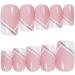 JUSTOTRY 24 Pcs Square White French Glitter Fake Nails with Nail Glue - Short False Nails for Women - Buy Online on GoSupps.com