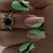 24Pcs Press on Nails Medium Fake Nails Acrylic Square False Nails Summer Green Reusable Artificial Nails for Women and Girls