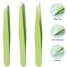 bxd Eyebrow Tweezers Set (3 Pieces) - Stainless Steel Precision Tools for Eyebrows, Beards, Ingrown Hairs, Blackheads, and Tick Removal - Green - Buy Online on GoSupps.com