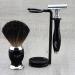 Classic Old-School Men's Shaving Set | Pure Black Badger Brush & DE Safety Razor | Perfect Gift for Him - Buy Online on GoSupps.com