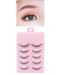 5Pcs Black False Eyelashes Short Fake Mink Lashes Enlarge Eyes Natural Perfect Fitting Artificial Fiber Extensions Eye Lashes Fake Lashes Women's Make Up Tools (8mm)