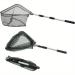 Telescopic Folding Fishing Landing Net 1.9m Pole Collapsible Extensible Aluminum long Handle Stainless Steel Triangular For Bird Fish Catch Aquarium Ponds Floating Objects Carp Trout