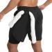 JWJ Men's 2 in 1 Running Shorts with Pocket | Breathable Gym Athletic Workout Short for Men - Large Black - Buy Online on GoSupps.com