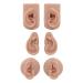 3 pairs of silicone ear models-soft flexible simulation of a human ear for piercing exercises jewelry display props and training-anatomically correct exercise models (medium color)