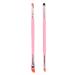 2Pcs Double End Eye Shadow Brush Pink Skin Friendly Effortless Makeup Minimal Waste Eye Makeup Brushes