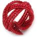 Avalaya Wide Red Glass Bead Plaited Flex Cuff Bracelet - Adjustable - Buy Online on GoSupps.com