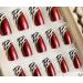 YUNAI 24 PCS Red Wine Oblique Leopard French Ellipse False Nails - Medium Length Full Cover Fake Nails - Buy Online on GoSupps.com