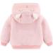 Cartoon Fleece Hooded Jacket for Newborns - Pink, Warm Infant Outwear Coat with Ears, Zipper Up 0-3 Months, Unisex, 0-6Y - Buy Online on GoSupps.com