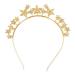 TQUXNGA Glinting Crystal Headband Hair Hoop for Pageant Prom Bridal Wedding Bridal Wedding Hair Accessories Gold