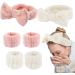 Limtula 1set Elastic Women Shower Hairband & Wristband Cute Bowknot Plush Face Wash Hairband Home Makeup Headband Wristband Pink 3piece set - Buy Online on GoSupps.com