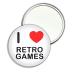I Love Retro Games - 55mm Round Compact Mirror