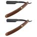 Minkissy 2st collapsible razor straight razor men's hair cutter hairdresser razor saucer safe hand razor razor vintage shaved man manual bamboo