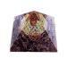 Orgonite in pyramid shape with multicolored flower of life violet