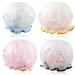 4 Colors Cute Washable Shower Caps for Girls and Women  Reusable Double Layer Waterproof Shower Hat  Comfortable Elasticated Bath Cap for Women Beauty  Hair Spa  Travel Use