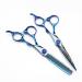 Hair Cutting Scissors 6 Inch Professional Blue Damascus Hair Cutting Scissors Gem Screw Haircut Thinning Barber Tools Steel Shears Hairdressing Scissors Set