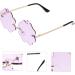 Shop Lalafina 4 Pairs Metallic Rimless Vintage Sunglasses - 90s Disco & Cool Flame Cloud Styles | International Shipping Available - Buy Online on GoSupps.com