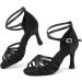 RUYBOZRY Latin Dance Shoes for Women - Satin Standard Model 802QB - 8.5cm Heel Size 36 EU - Black - International Shipping Available - Buy Online on GoSupps.com