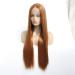 Shop Women's Long Brown Straight Lace Front Wig - Chemical Fiber Hair for Natural Look - Buy Online on GoSupps.com