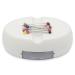 YEQIN Magnetic Sewing Pincushion with 15 Plastic Head Pins  Magnetic Pins Holder for Sewing Quilting  Pins  Paper Clips  Screws (White)