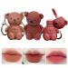 6Pcs Keychain Bear Lipsticks 2 in 1 Bear Keychain Velvet Matte Lipstick Lip Mud Set Waterproof Long Lasting No-Budge Clay Lip Mud Lip gloss Moisturizing Lip Stain Cute Bear Beauty Makeup (3PCS-Sweet girl)