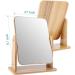 LOTIKO 7 Inch Natural Wooden Vanity Makeup Mirror - Swivel & Portable High-Definition Desk Mirror (Square) - Buy Online on GoSupps.com