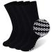 KitNSox Non-Skid Diabetic Socks for Men Women Non-Binding Moisture Wicking Cushioned Non Slip Crew Grip Socks L:Shoe Size:10-13 Black 4 Pairs Diabetes Socks