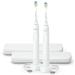 Philips Sonicare Electric Toothbrush DiamondClean 2-Pack Bundle Rechargeable Electric Tooth Brush with Pressure Sensor Sonic Electronic Toothbrush Travel Case White