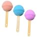 FRCOLOR 3pcs Bath Cleansing Sponge Bathing Sponge Long Handle Bath Sponge Blue Lollies Handheld Sponge Bath Balls Lollipop Bath Sponge Shower Back Brush Ear Wood Ice Cream Women's