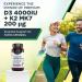 Best Immune International Best Immune Natural Vitamin D3 4000IU K2 MK7 200mcg Premium Quality 100 Capsules Immune Support Maximum Absorption Premium Quality - Buy Online on GoSupps.com