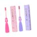 Doitool 4 pieces of children's toothbrush ergonomic toothbrush tooth cleaning tools disposable toothbrush hand toothbrush brightening toothbrush for children manual nylon rubber protection baby accessories (1 Pack) sorted color