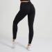 BIUBRA Black Seamless Ribbed Drawstring Leggings | High Waisted Butt Lifting Yoga Pants - Buy Online on GoSupps.com