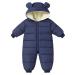 BRONG Baby Girls Boys Snowsuit Winter Coat Newborn Thick Zipper Jumpsuit Infant Windproof Hooded Fleece Romper Outerwear Navy 6-9 Months