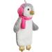 Premium 1 Litre Children's Hot Water Bottle with Soft Fake Fur Cover - Penguin Rose Design | Natural Rubber Heat Pad | T V Rheinland Tested - Buy Online on GoSupps.com