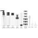 Toureal 15-Piece Empty Travel Bottles Set | Leather Travel Size Containers for Cosmetics (Max. 100ml) - Perfect for Airplane Use (Transparent) - Buy Online on GoSupps.com