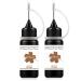 Temporary Body Art Painting Kit Temporary Tattoo Paste Natural Color Temp Tattoos Semi Permanent Freehand Gel(Plant Based) DIY Fake Freckles 60Pcs Small Tattoo Stencils Full Kit 2 Bottles(Brown)