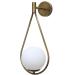 Vintage Metal Bamyum Wall Lamp E27 Glass Lighting for Bedroom & Living Room Retro Gold Globe Decor - Buy Online on GoSupps.com