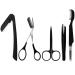 Eyebrow Trimmer Eyebrow Grooming Set Eyebrow Scissors with Comb Trimmer Kit Stainless Steel Black Eyebrow Grooming Kit for Women Men Eyebrow Shaping Kit