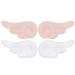 Beaupretty 2 Pairs of Angel Wings Hair Clips  Cartoon Hair Clips Cute Plush Hairpins Leather Hair Barrettes Hair Accessories for Women Girls  White and Pink