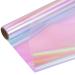 Iridescent Cellophane Wrap Roll Paper 31.5 Inch Wide Rainbow Wrapping Film for DIY Wrapping Birthday Holiday Halloween Christmas Gift Decoration Supplies (49 Ft) 49 Foot (Pack of 1)