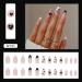 French Tip Press on Nails - Medium Press On Nails with Nail Tips Black heart French white lines fake nails with almond shaped Design press on nails Acrylic False Nails Cute Artificial Nails - Buy Online on GoSupps.com